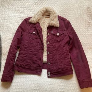 Levi’s curduroy jacket (magenta)
